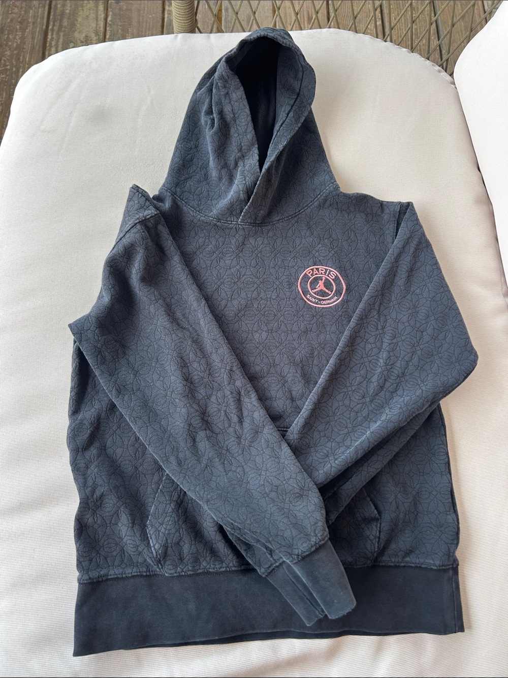 Jordan Black Hoodie with Pink Paris Logo